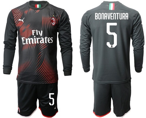AC Milan #5 Bonaventura Third Long Sleeves Soccer Club Jersey